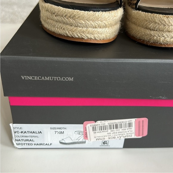 Vince Camuto Kathalia Sandal Espadrille in Natural Spotted Haircalf - Picture 8 of 11